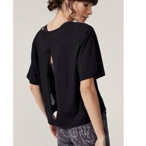 Varley Black Cutout Marr Short Sleeve Athletic T Shirt